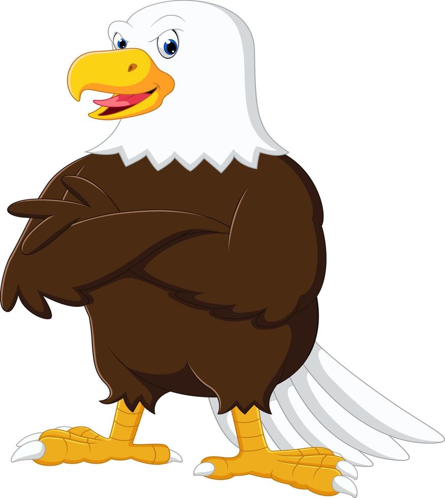 Eagle cartoon posing vector