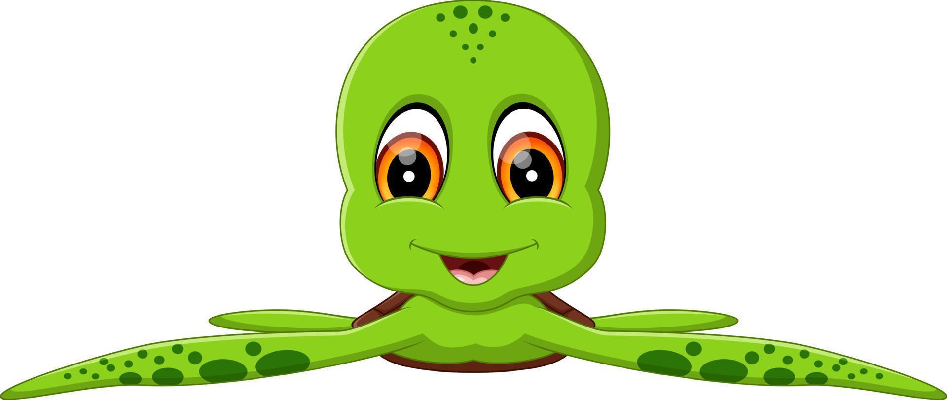 illustration of Cute turtle cartoon vector