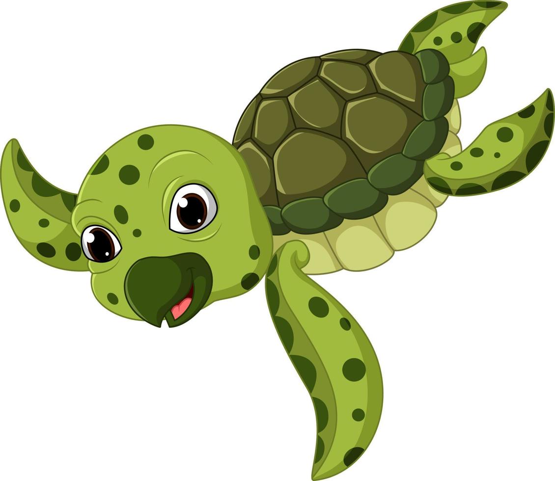 Cute sea turtle cartoon vector