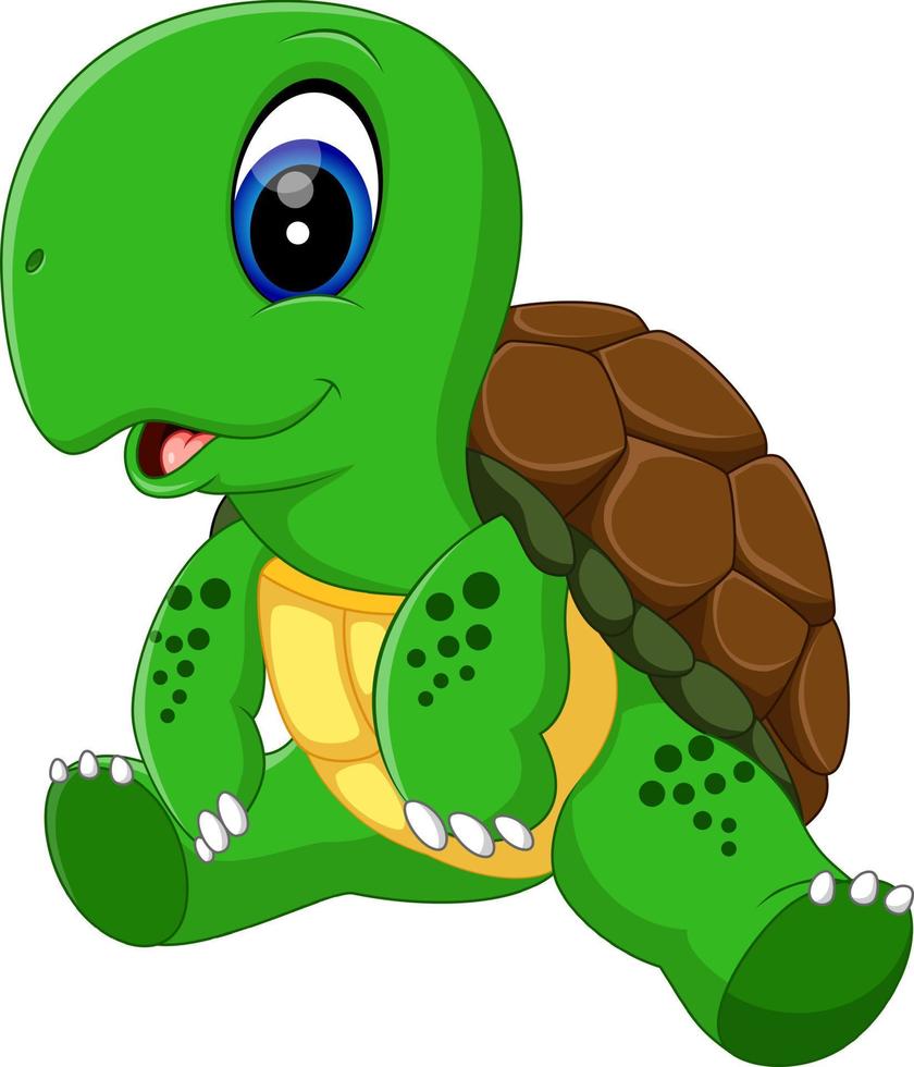 ilustración de dibujos animados lindo tortuga vector