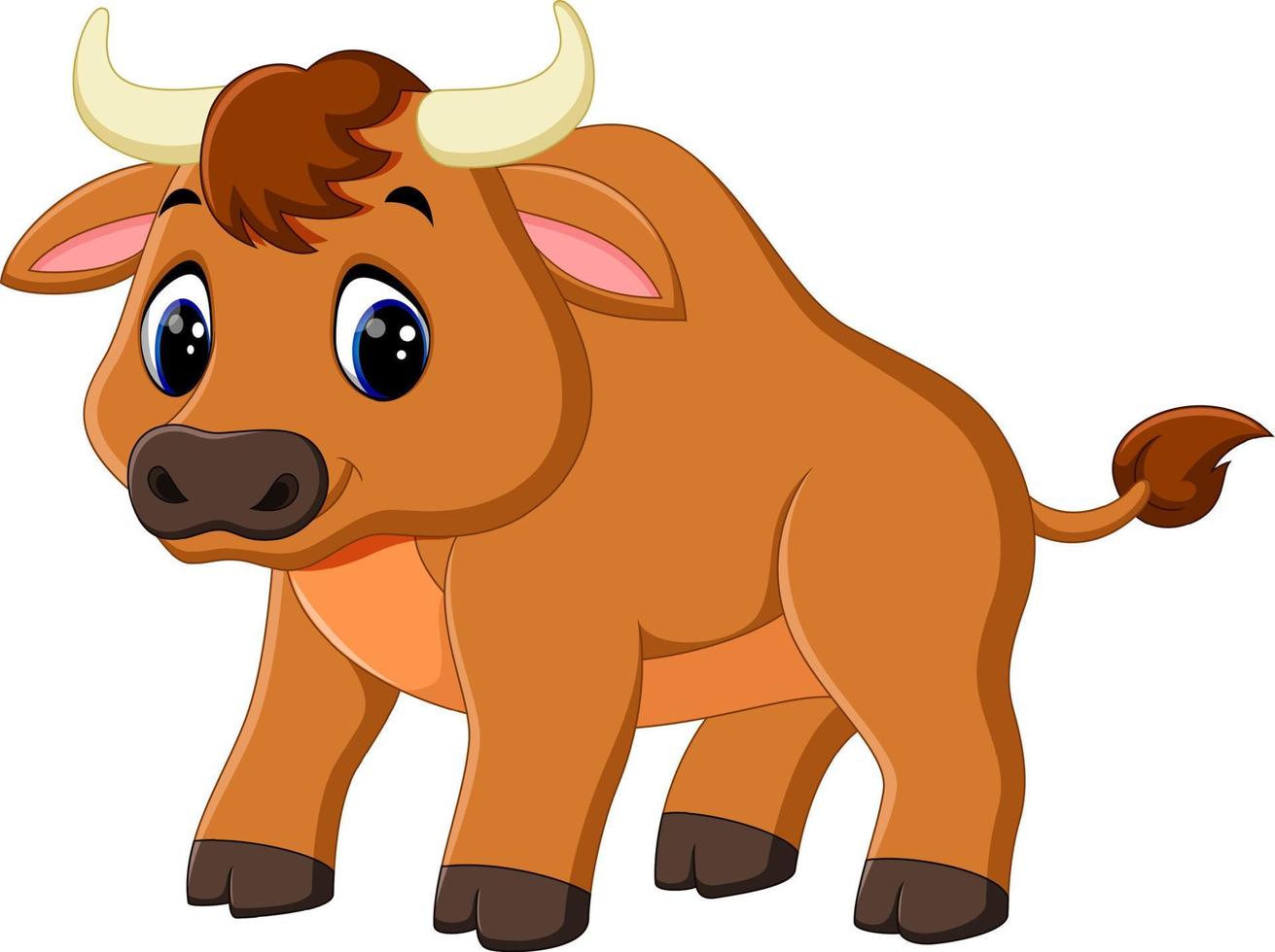 illustration of cute baby bull cartoon vector