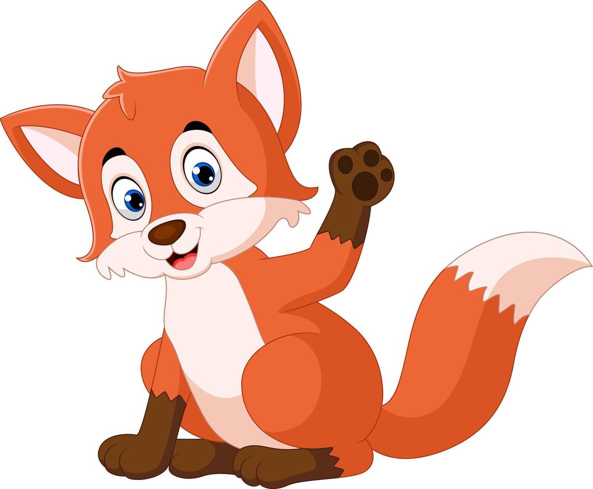 Cute fox cartoon vector