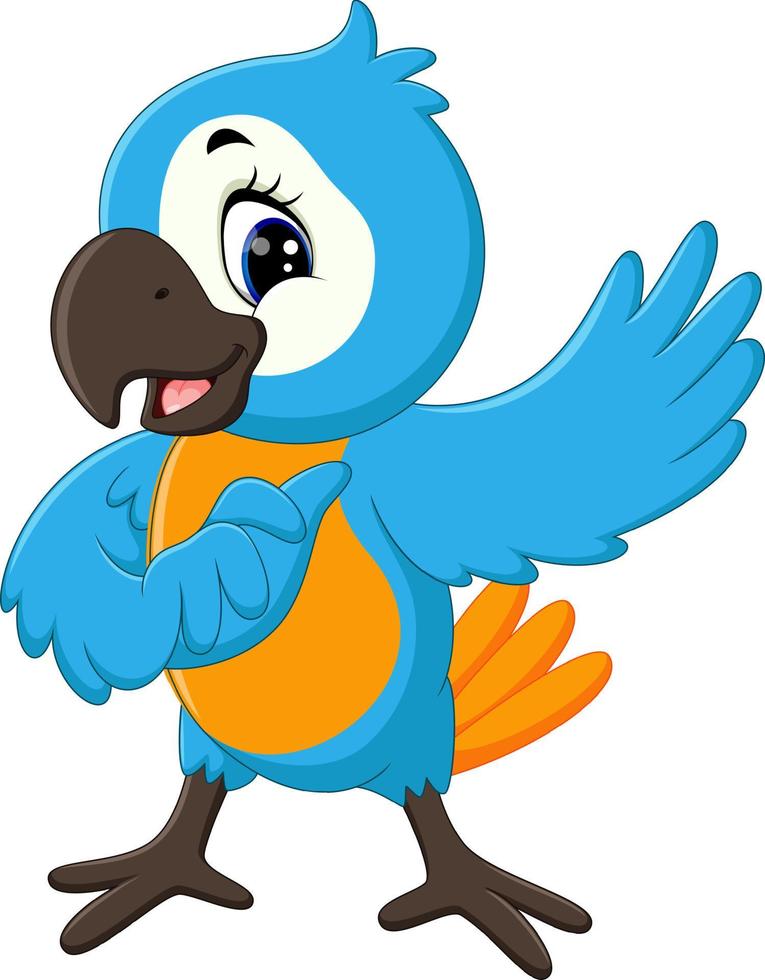 illustration of Cartoon cute parrot vector