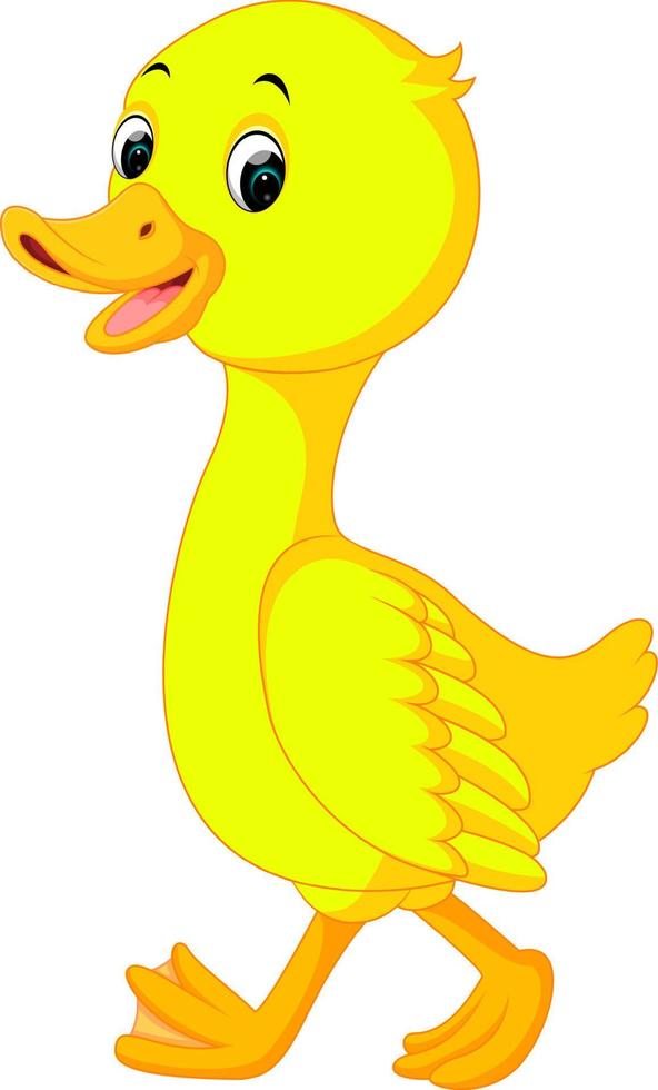 lindo pato de dibujos animados vector