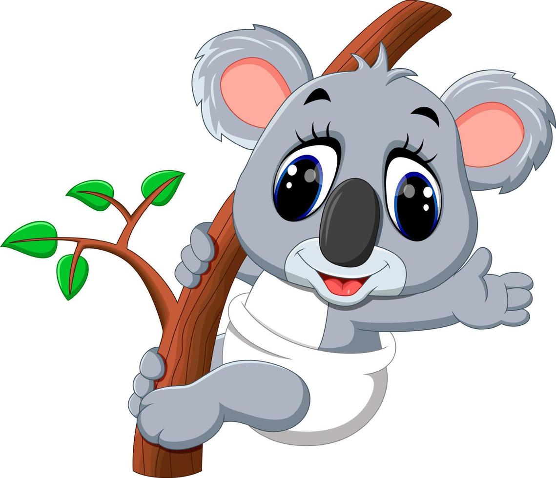 Cute koala cartoon vector