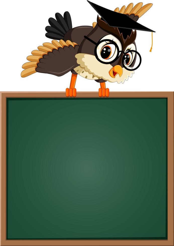 illustration of Owl teacher at blackboard vector