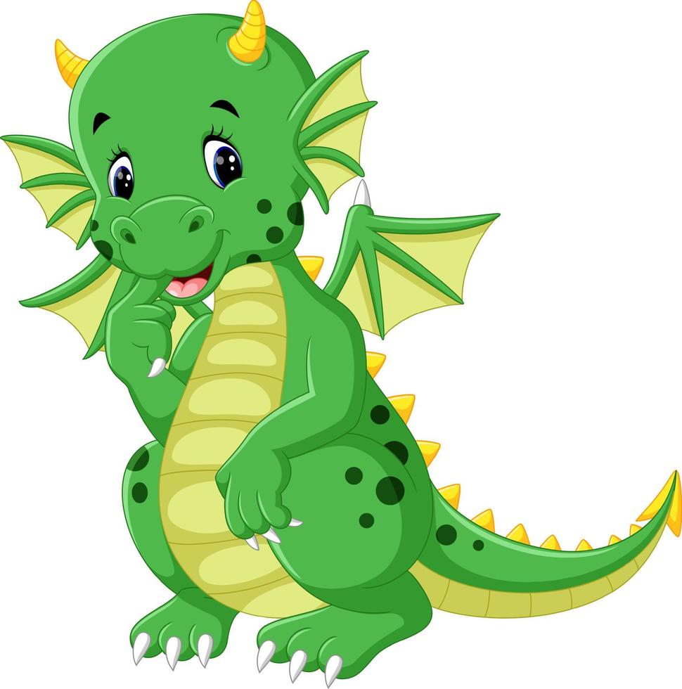 Cute cartoon dragon vector