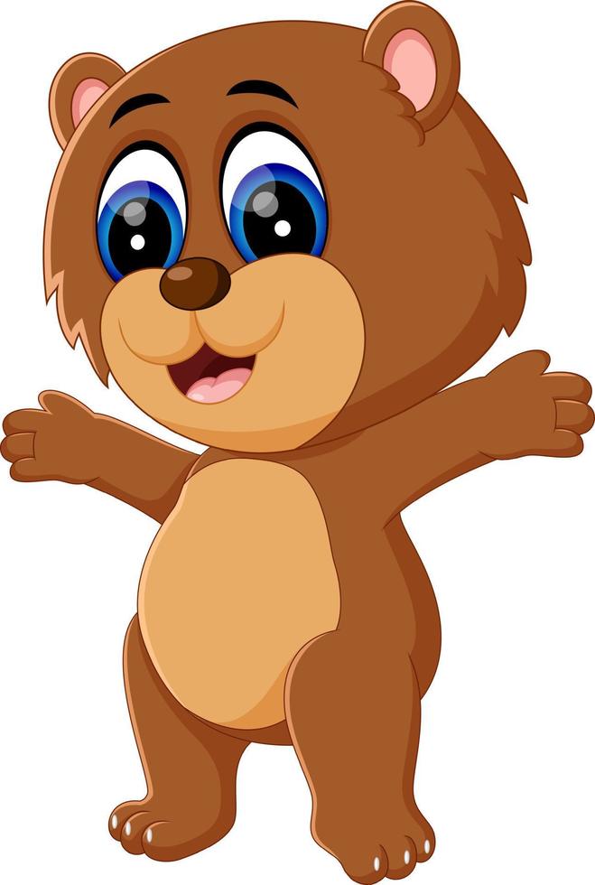 illustration of cute baby bear cartoon vector