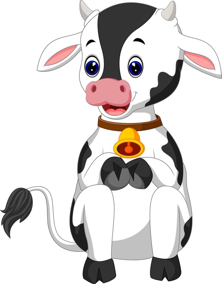 Cute cow cartoon vector