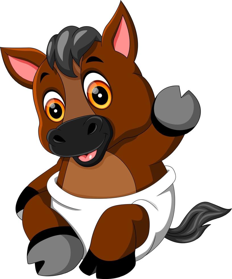 illustration of Cute baby horse cartoon vector