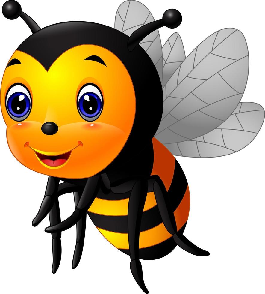 lindo, abeja, caricatura vector