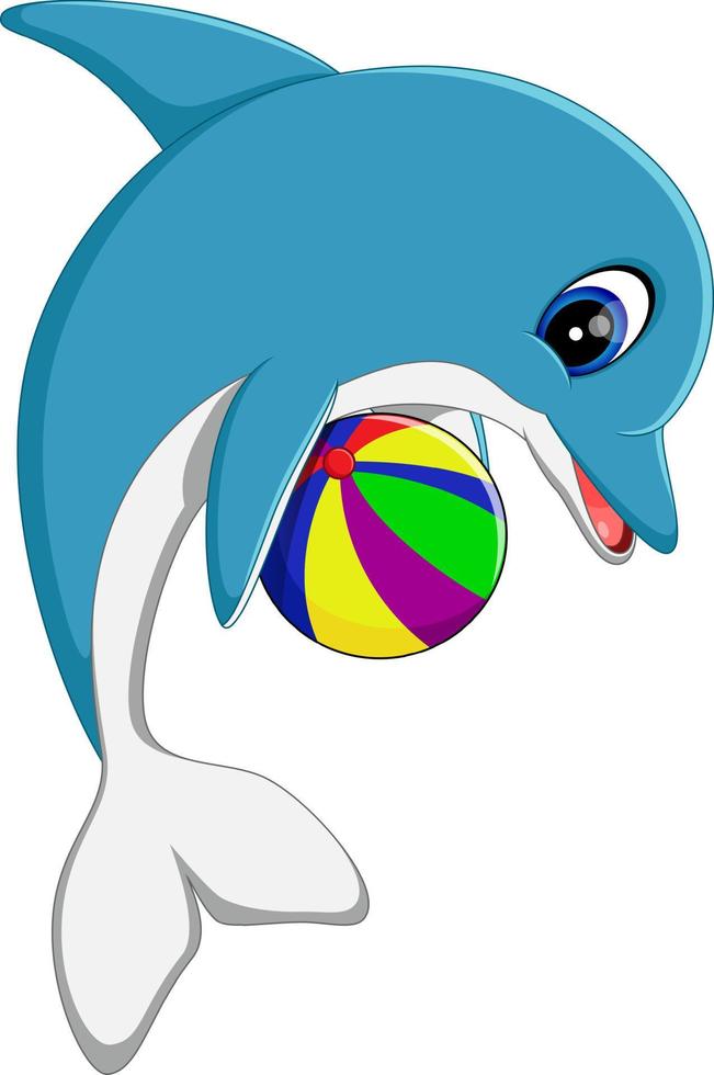 illustration of cute dolphin cartoon vector