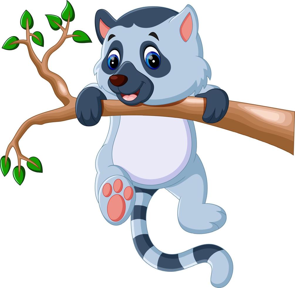 Cute lemur cartoon vector