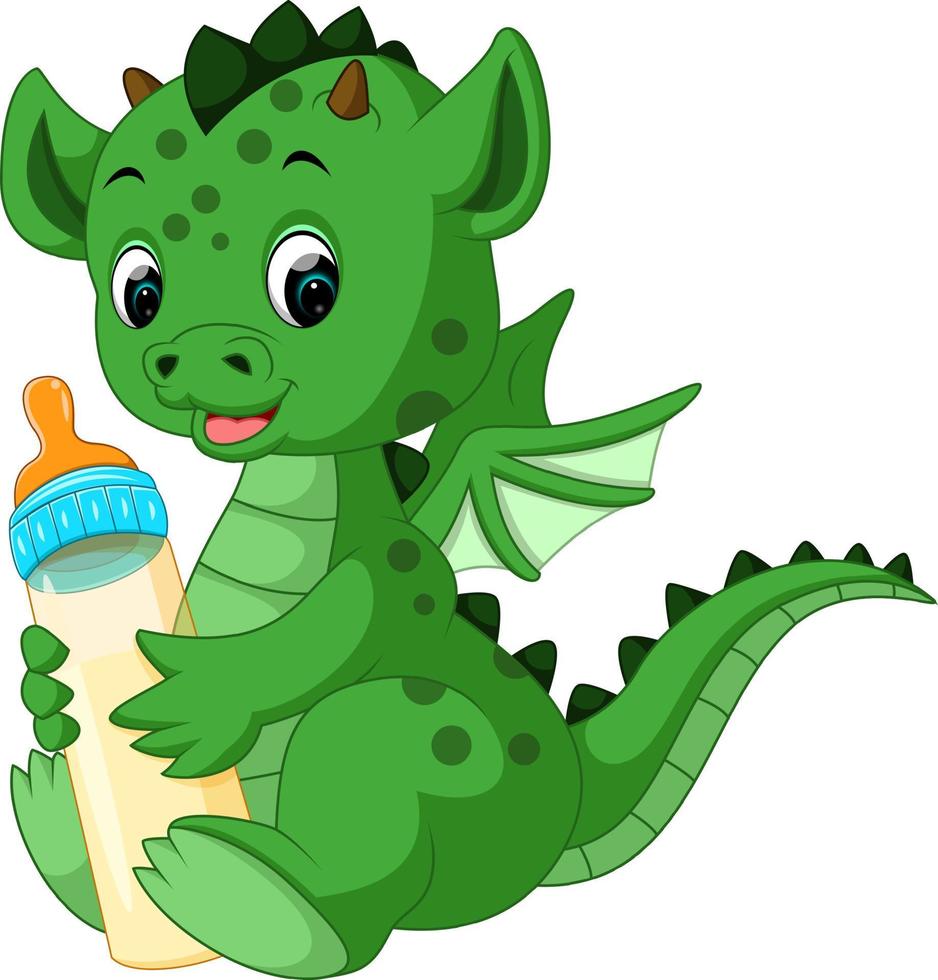 dragón de dibujos animados lindo vector