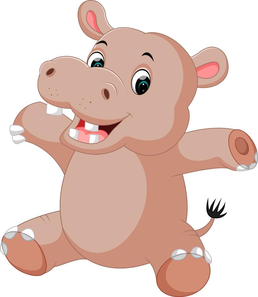 cute baby hippo Cartoon vector