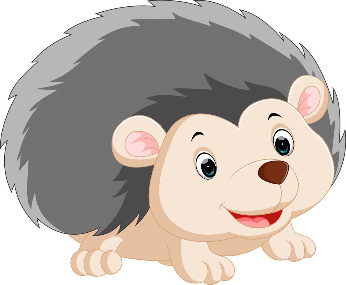 Cute hedgehog cartoon vector
