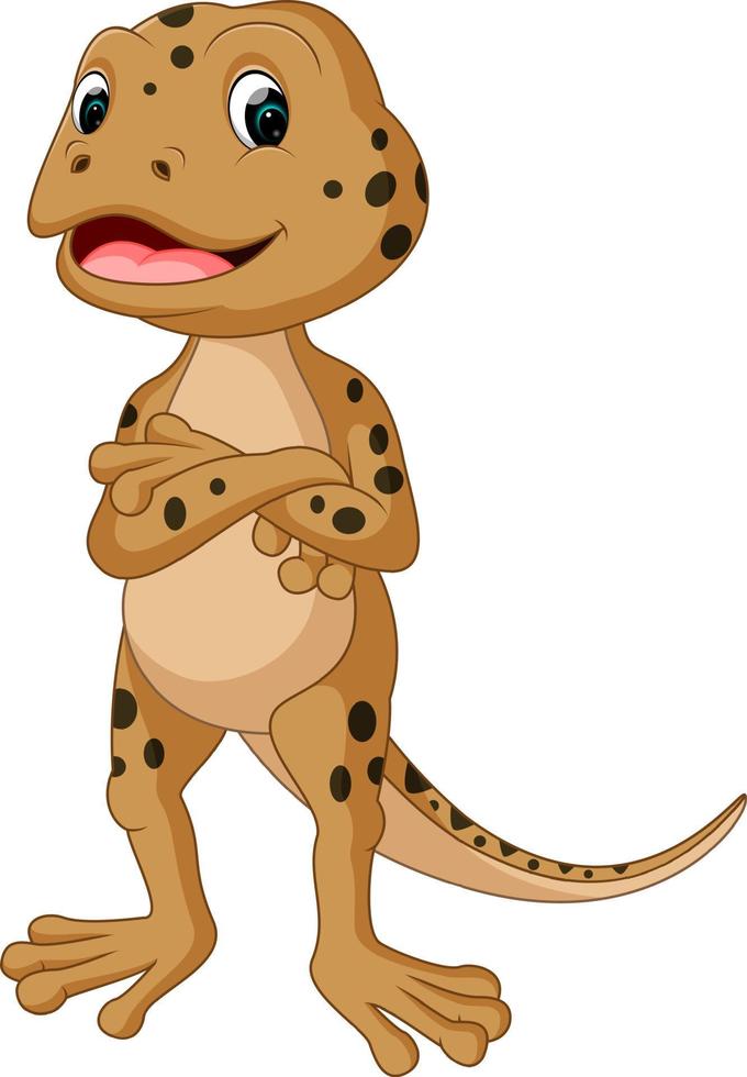 Cute lizard cartoon vector