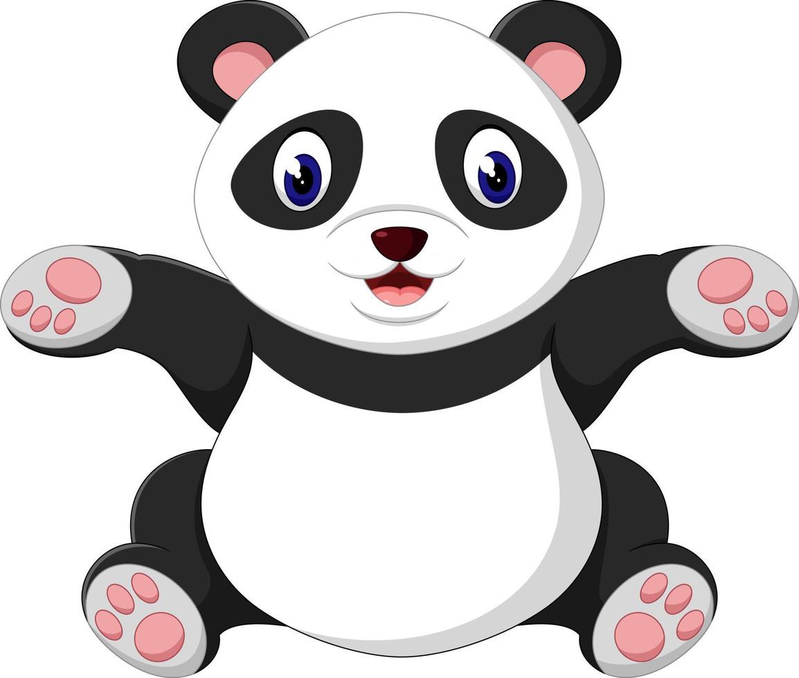 Cute panda cartoon vector