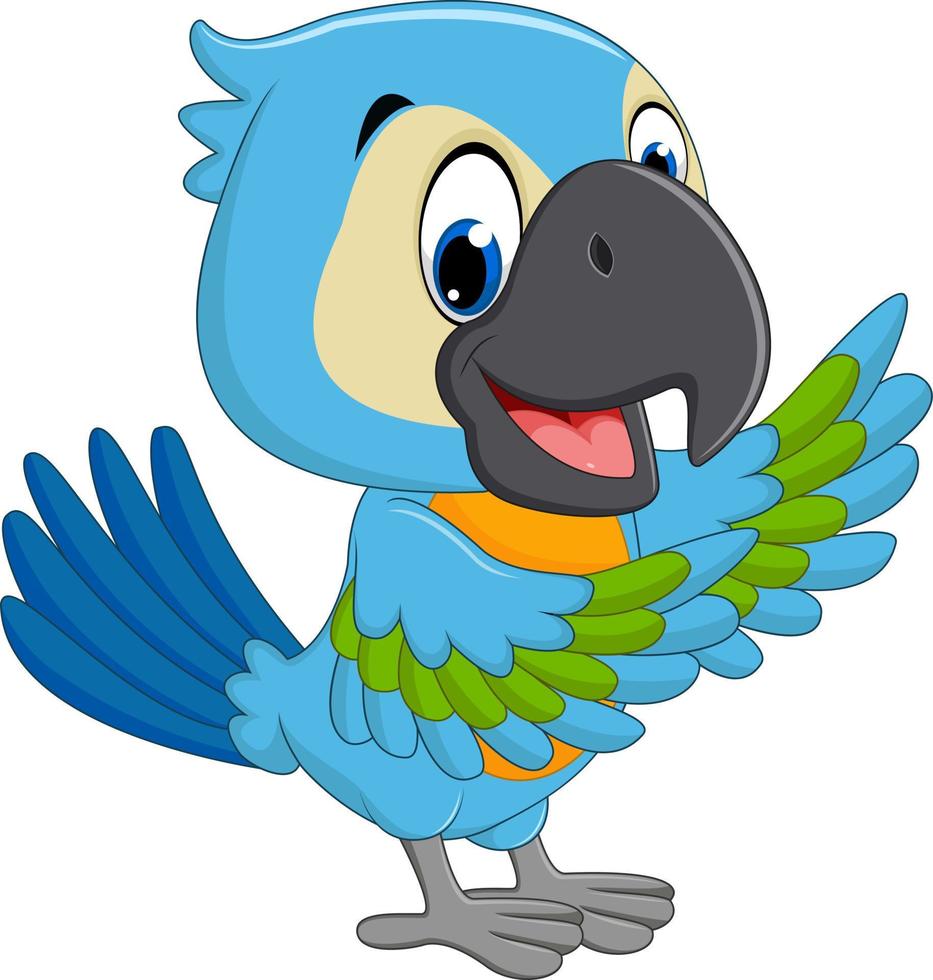 Cartoon cute macaw vector