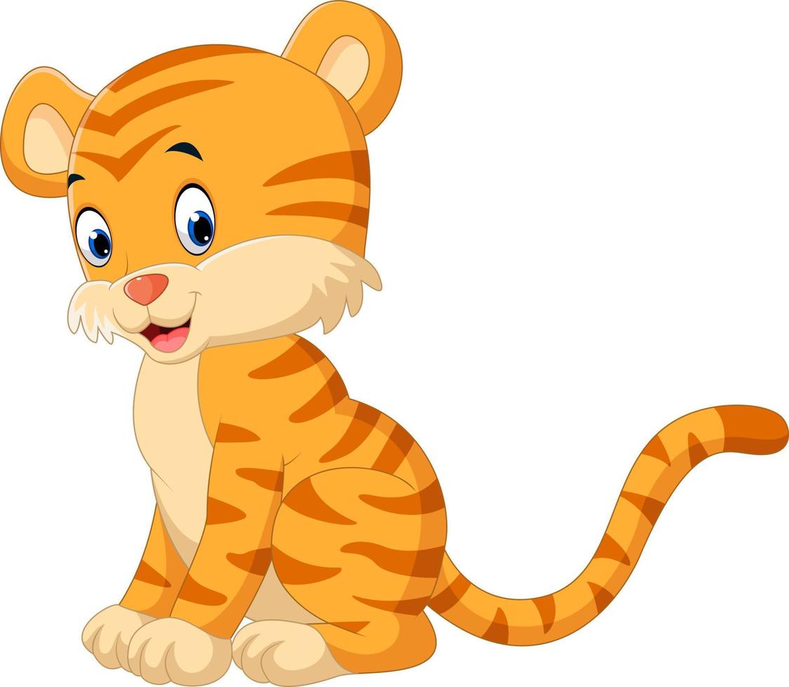 Cute tiger cartoon vector