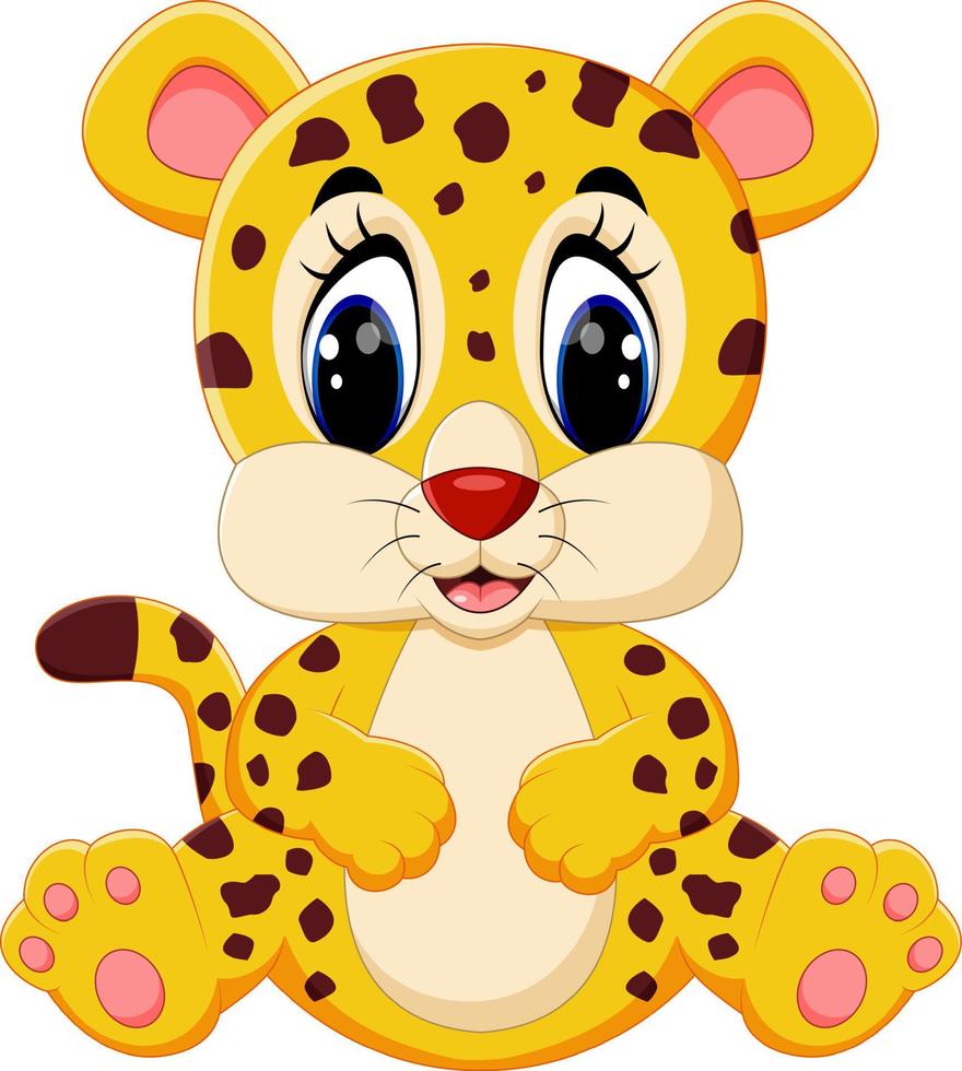 Cute leopard cartoon vector