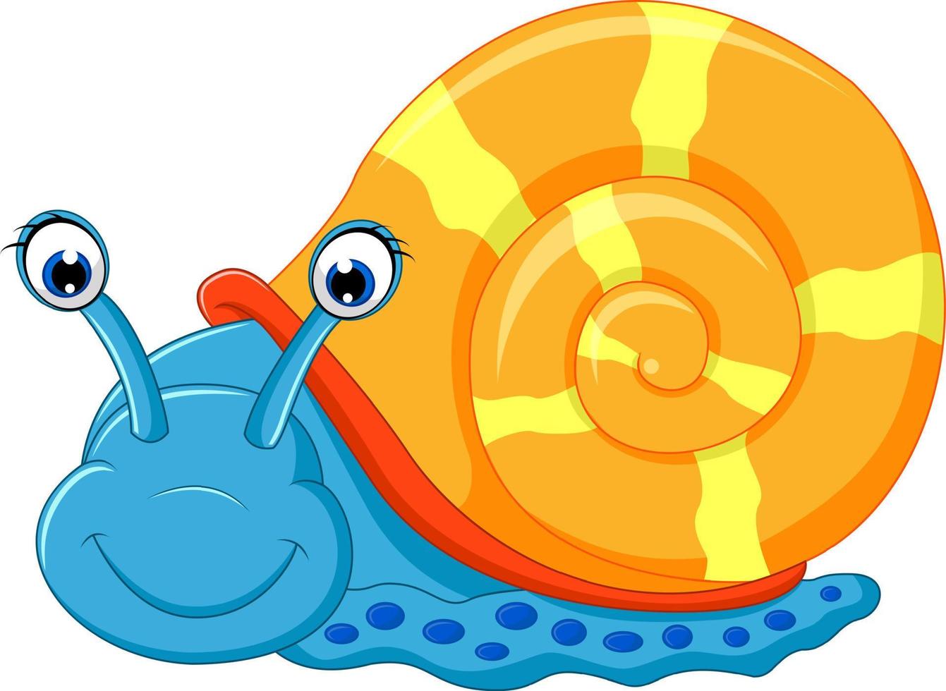 Cute snail cartoon running vector