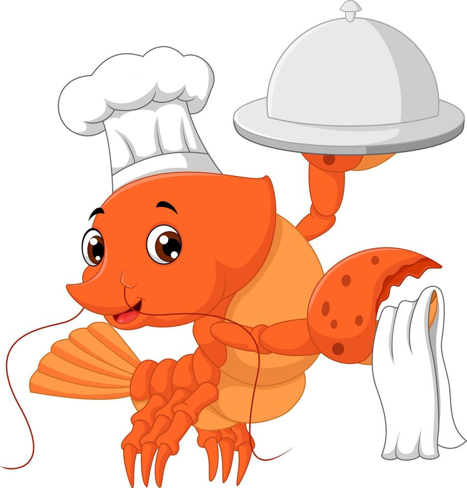 cute lobster cartoon vector