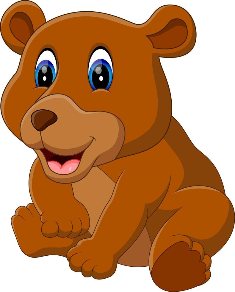 illustration of cute baby bear cartoon vector