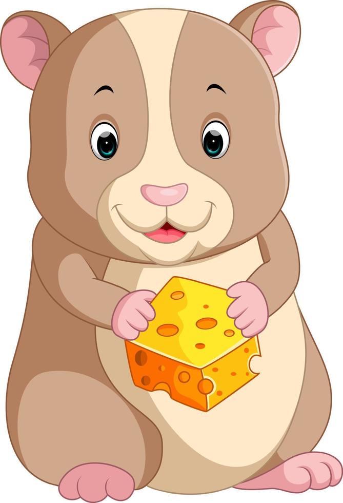 Cute hamster waving hand vector