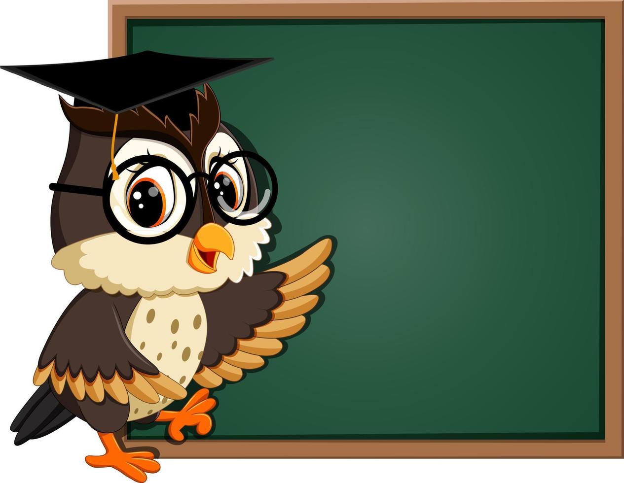 illustration of Owl teacher at blackboard vector