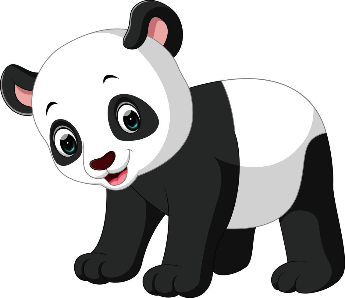 lindo panda de dibujos animados vector