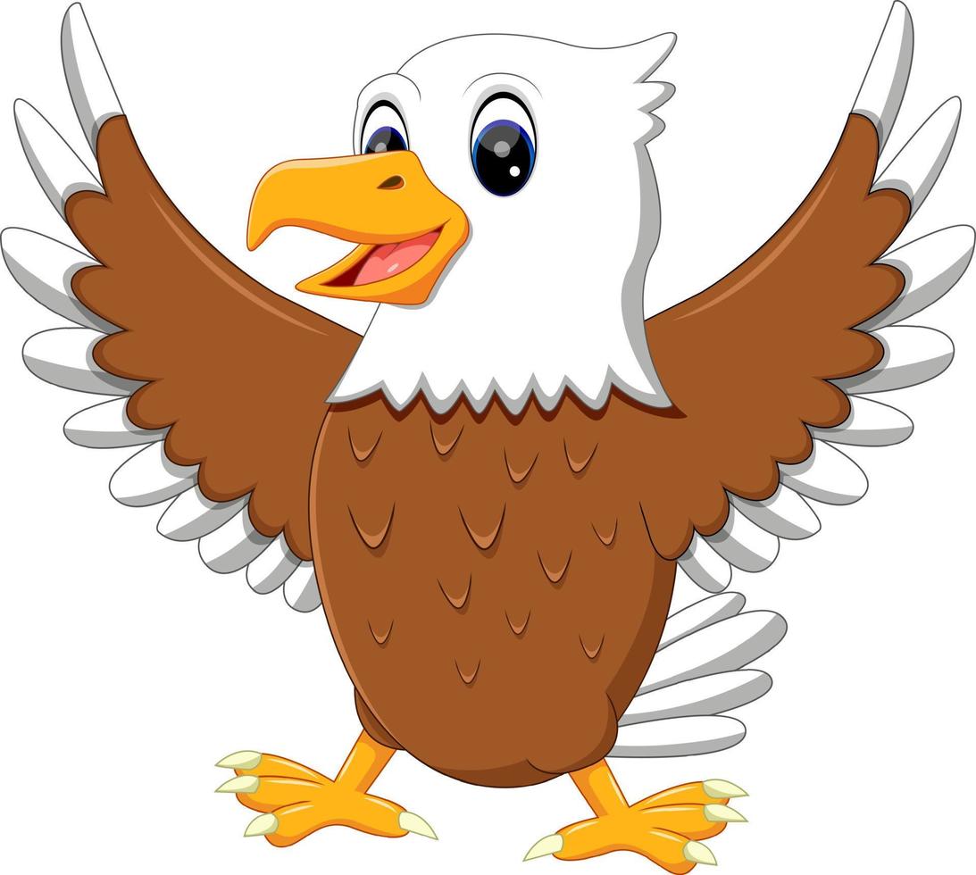 illustration of cute eagle cartoon vector