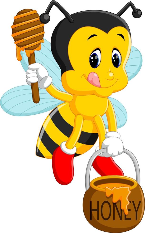bee holding honey vector