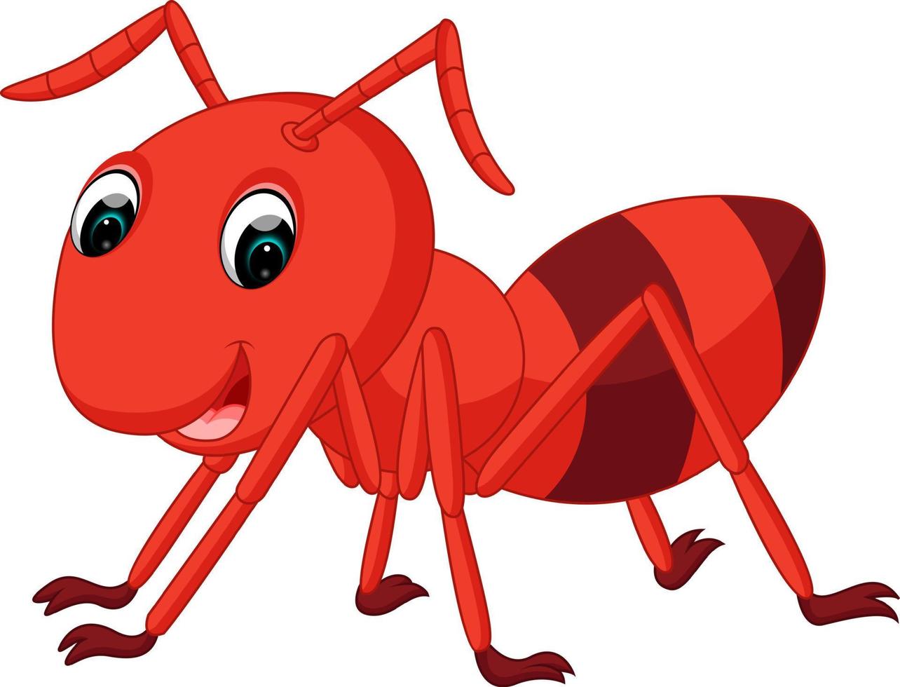 dibujos animados de hormiga roja vector