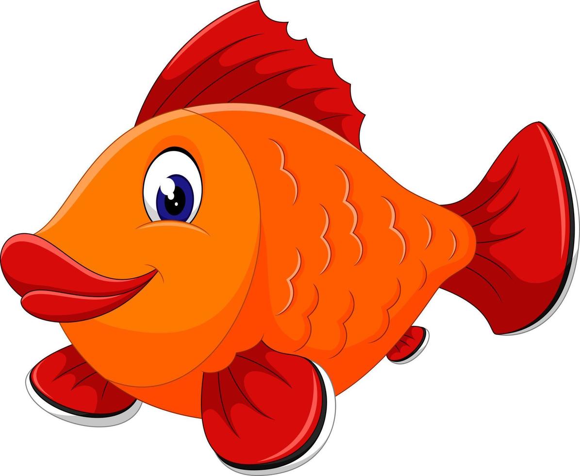 lindo pez con dibujos animados de boca grande 7916072 Vector en Vecteezy