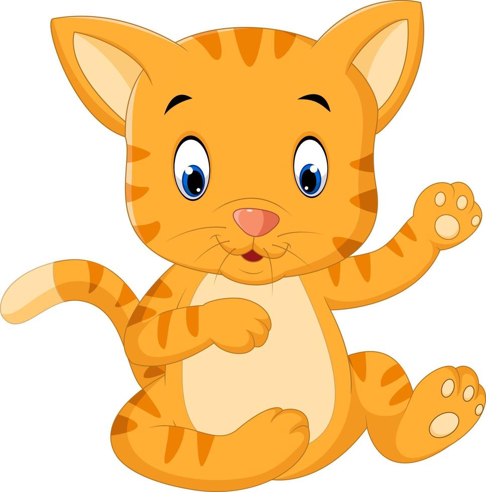 dibujos animados lindo bebé gato vector