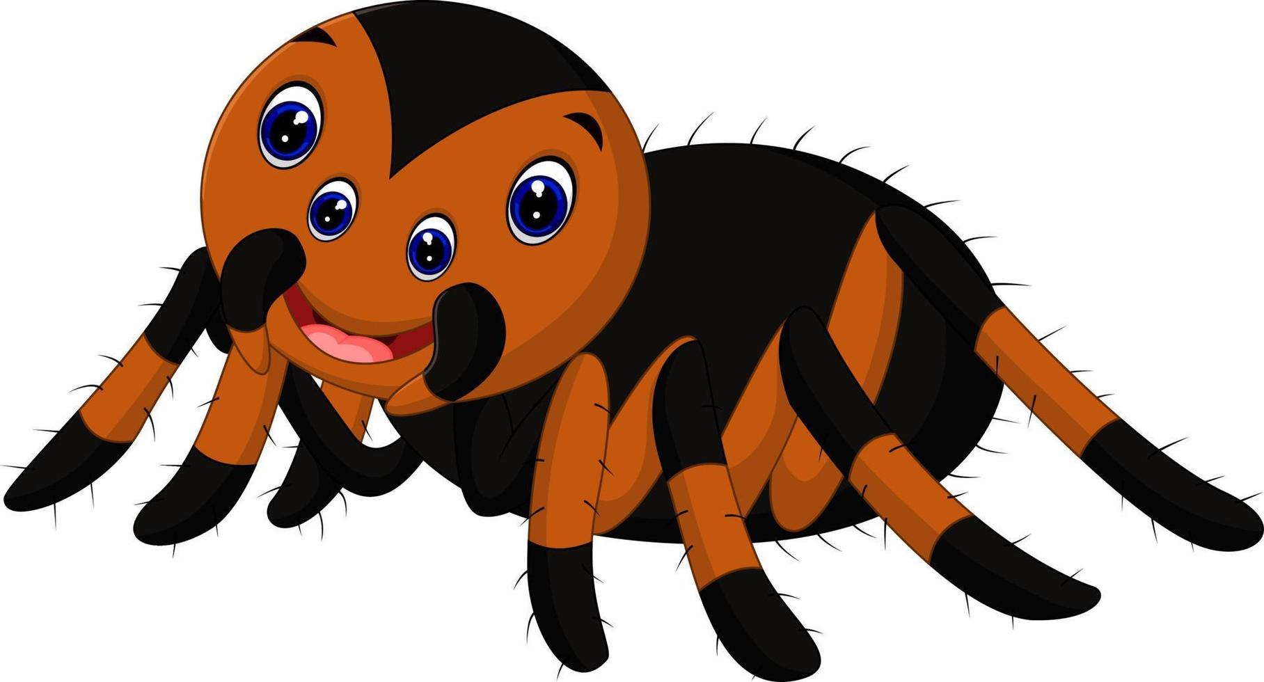 Cute tarantula cartoon vector