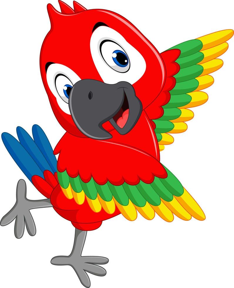 ilustración de dibujos animados lindo guacamayo vector