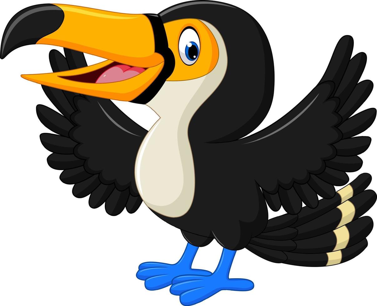 Cartoon happy bird toucan vector