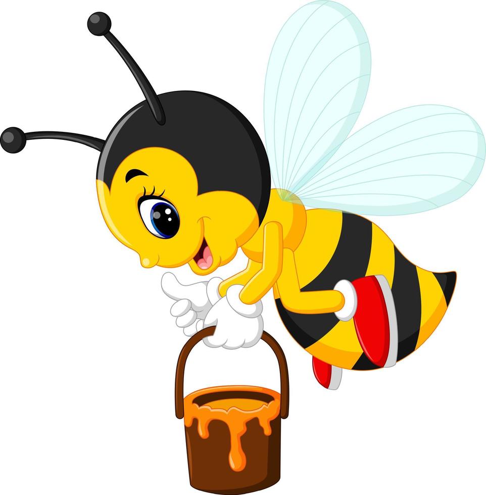 ilustración de dibujos animados lindo abeja vector