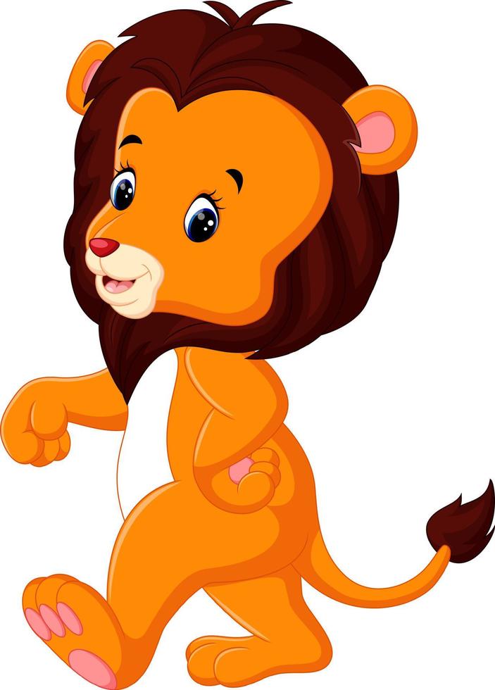 illustration of cute lion cartoon vector