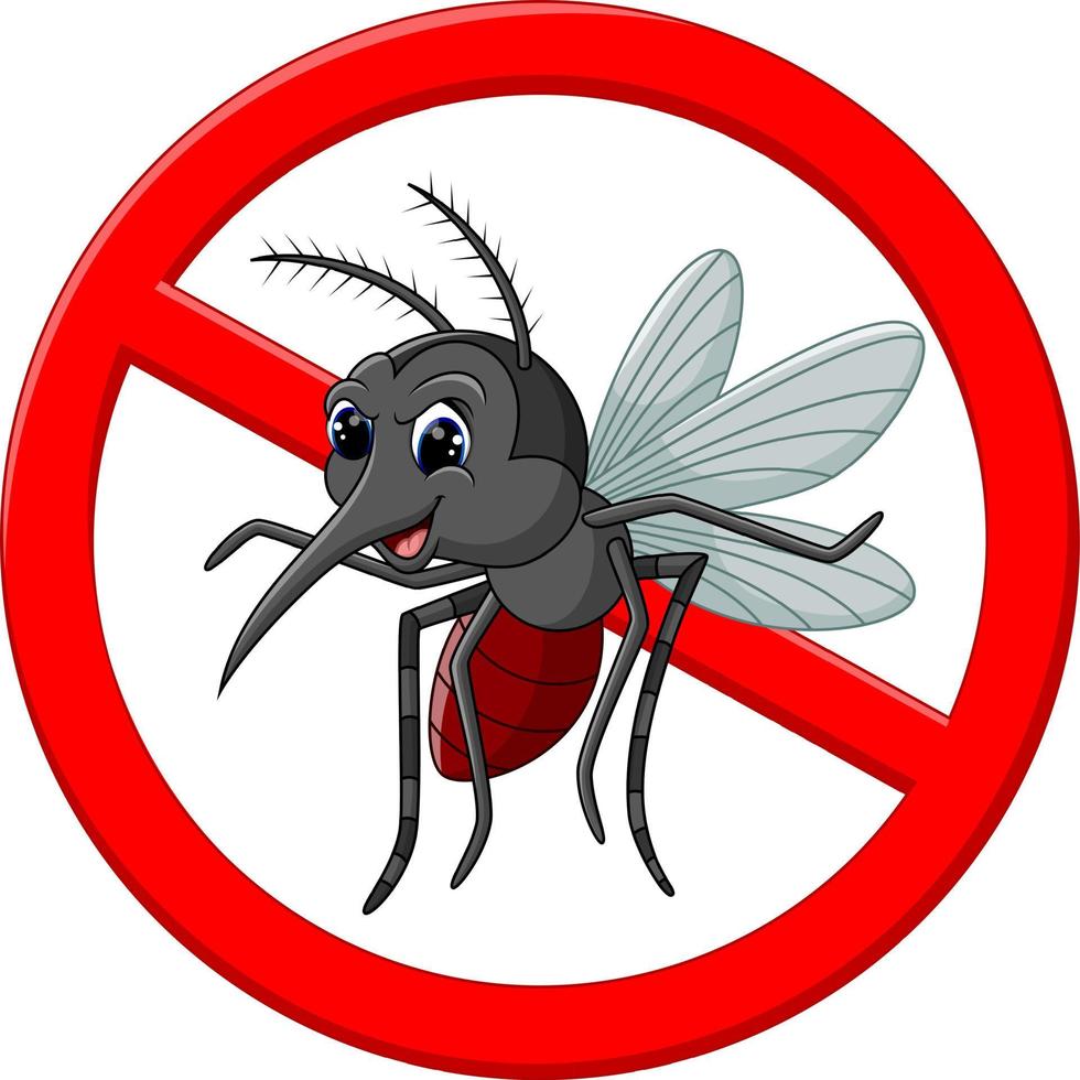 Angry mosquito cartoon vector