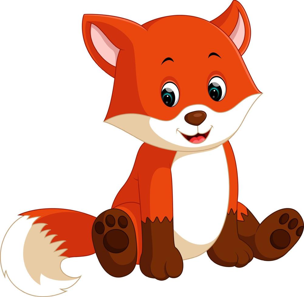 Cute fox cartoon vector