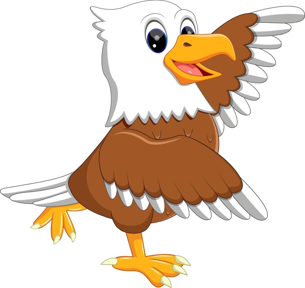 illustration of cute eagle cartoon vector