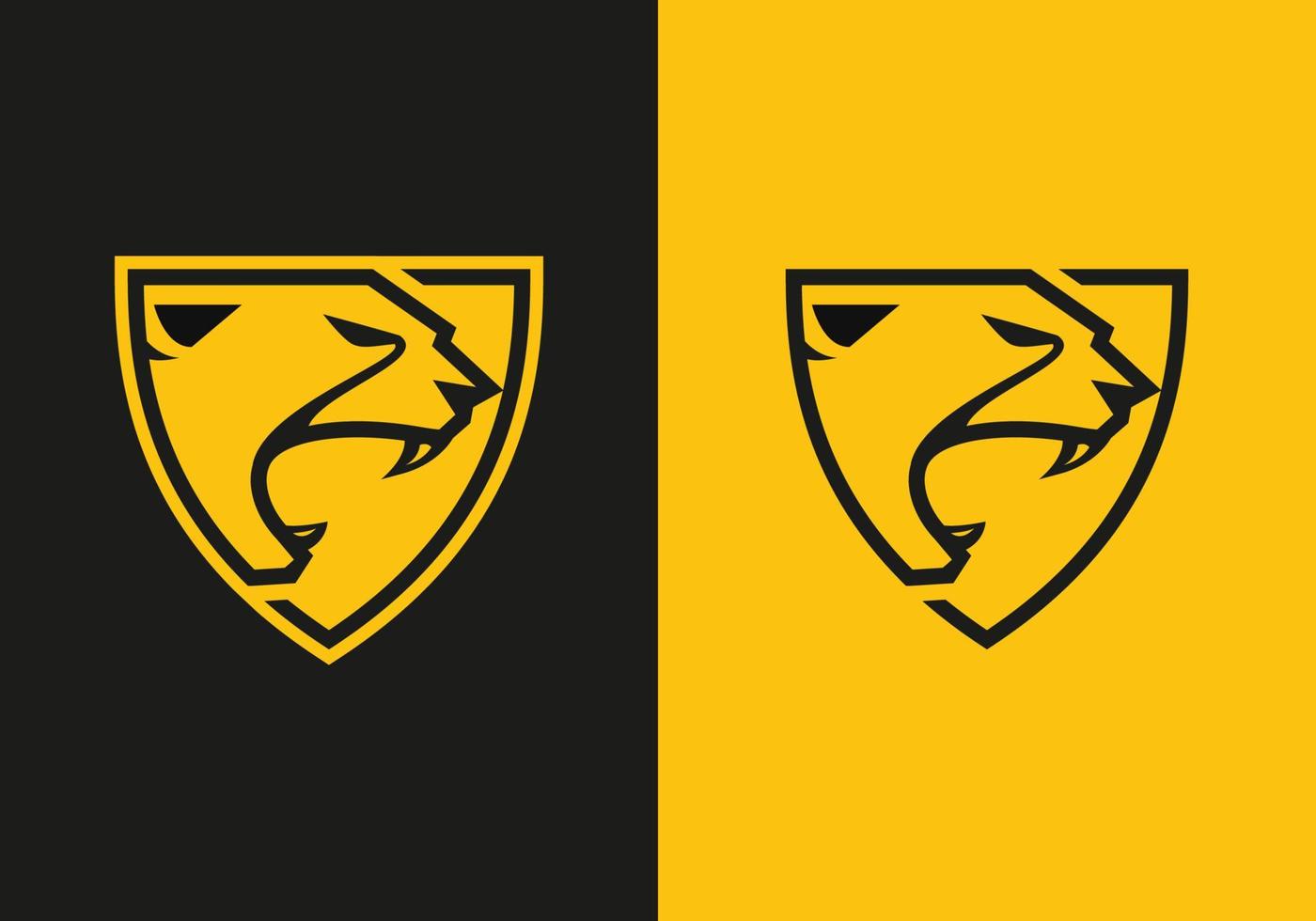 shield cheetah logo design vector