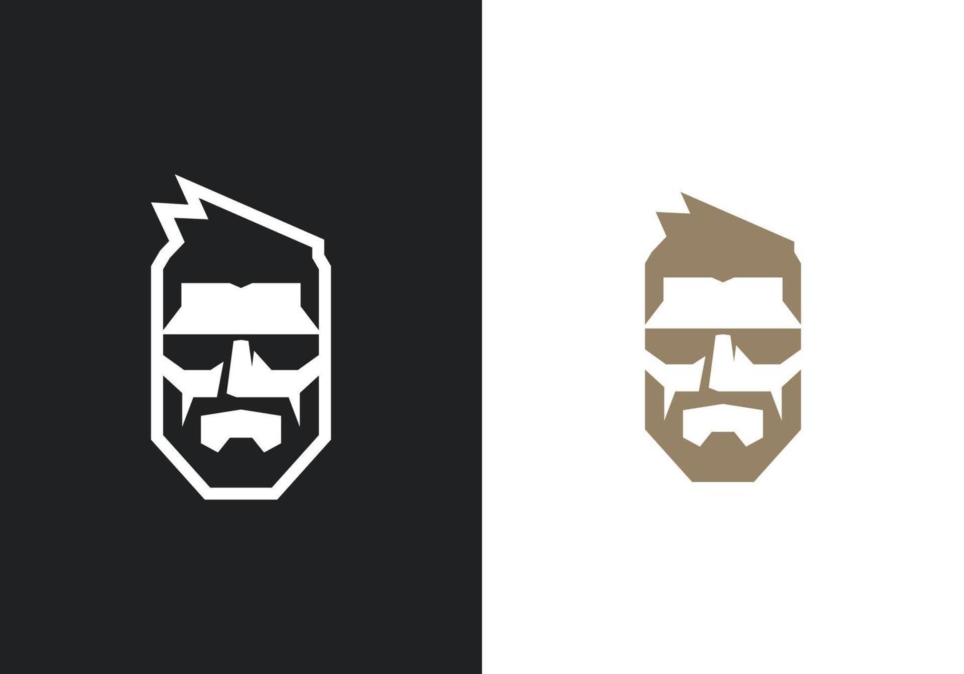 diseño de logotipo de cara de hombre con gafas vector