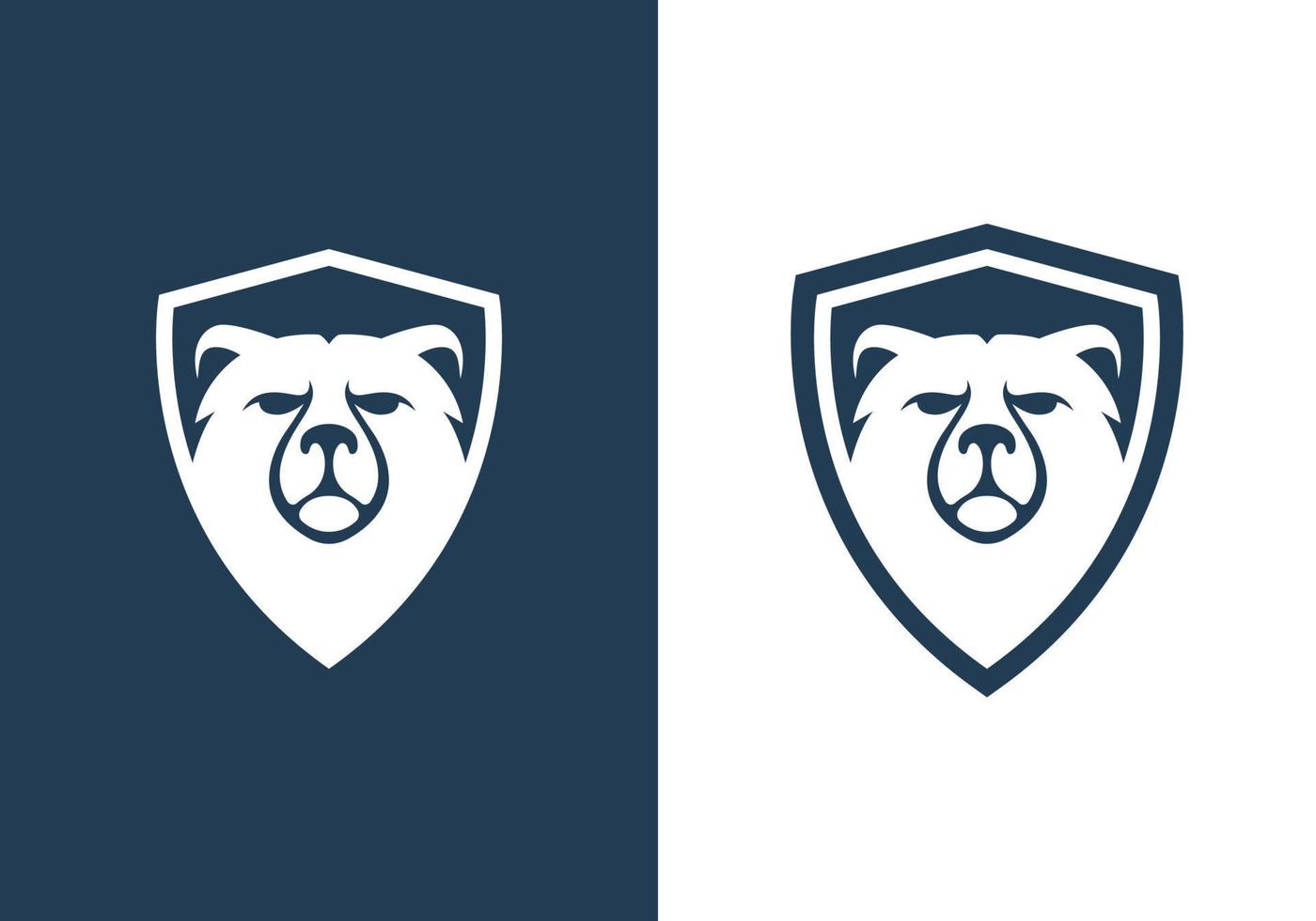 shield bear logo design vector