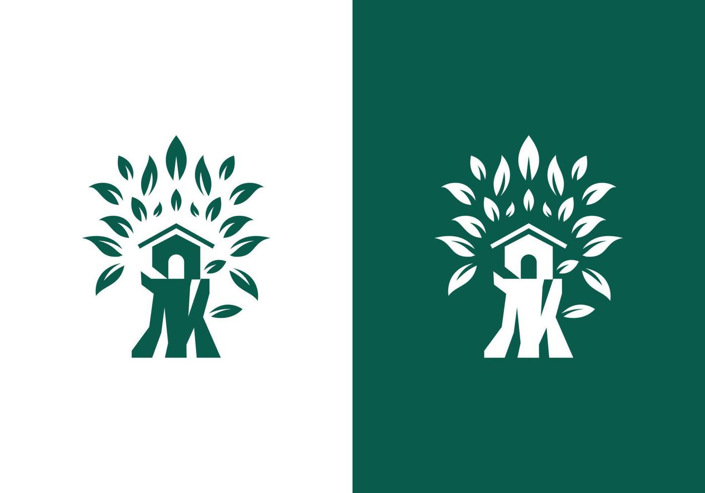 diseño del logotipo de la casa del árbol vector