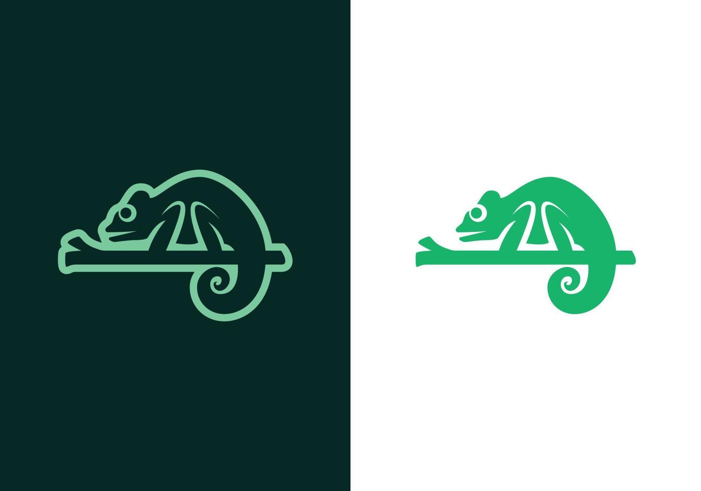 chameleon logo design vector