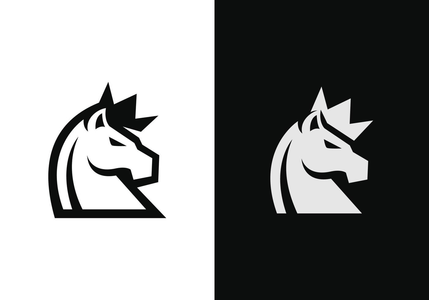 diseño del logotipo del rey de los caballos vector